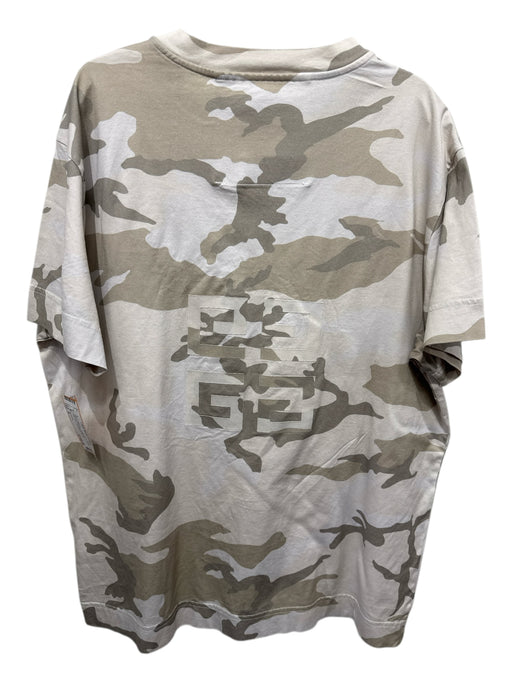 Givenchy Size S Beige & Tan Print Cotton Blend Camo T shirt Crew Short Sleeve Beige & Tan Print / S