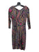 Etro Size 38 Black, Fuchsia & Multi Synthetic 3/4 Sleeve Paisley Darted Dress Black, Fuchsia & Multi / 38