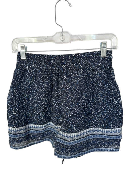 Veronica Beard Size XS Navy & white Cotton Blend High Waist Flowers Shorts Navy & white / XS
