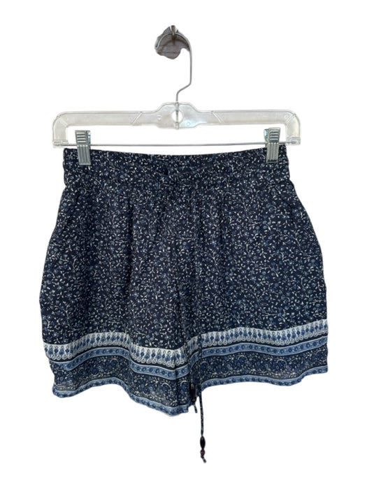 Veronica Beard Size XS Navy & white Cotton Blend High Waist Flowers Shorts Navy & white / XS