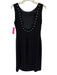Gianni Versace Size Est Small Black Silk Low Back Beaded Sequin Design Dress Black / Est Small