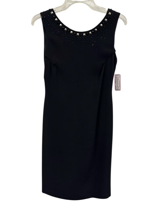 Gianni Versace Size Est Small Black Silk Low Back Beaded Sequin Design Dress Black / Est Small