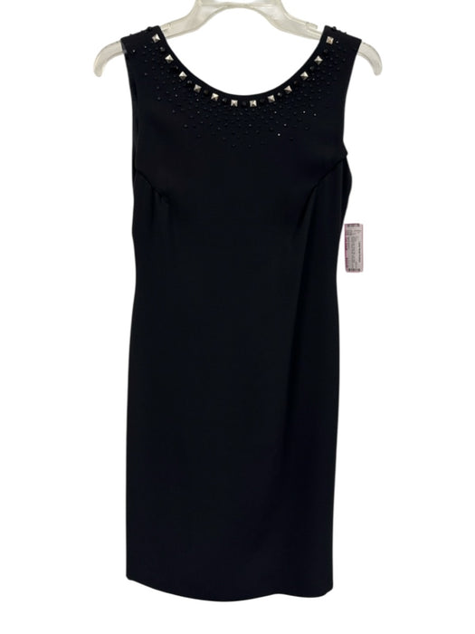 Gianni Versace Size Est Small Black Silk Low Back Beaded Sequin Design Dress Black / Est Small