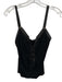 Gianni Versace Size 24/38 Black Leather & Viscose Blend Semi Sheer lace up Top Black / 24/38