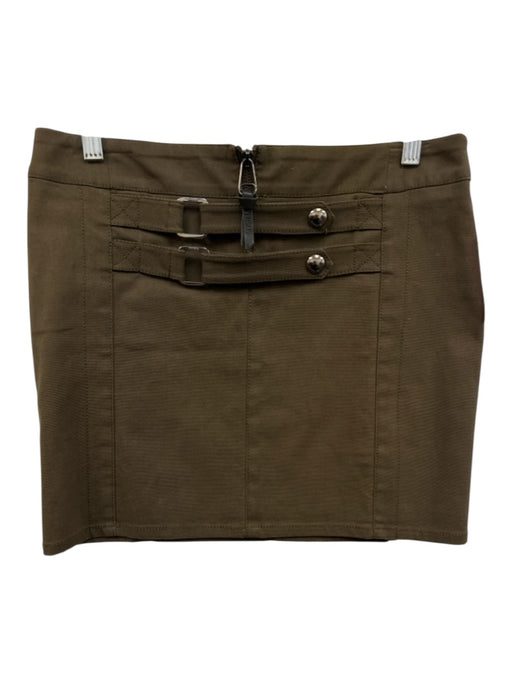 Versus Versace Size 28/42 Army Green Cotton Buckle Detail Zipper Skirt Army Green / 28/42