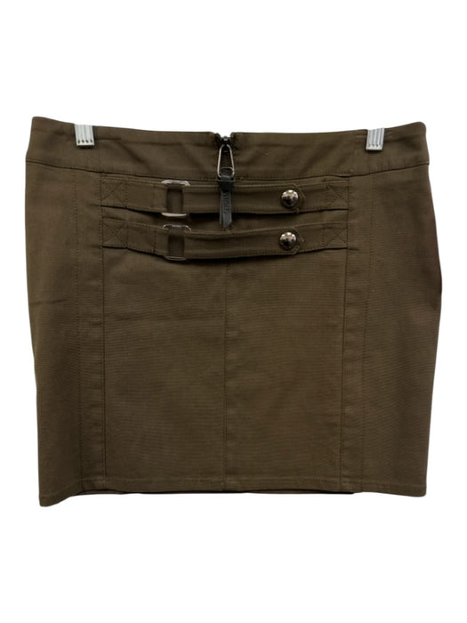 Versus Versace Size 28/42 Army Green Cotton Buckle Detail Zipper Skirt Army Green / 28/42