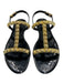 Stuart Weitzman Shoe Size 6 Black & Gold Rubber Studded Ankle Strap Sandals Black & Gold / 6