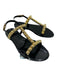 Stuart Weitzman Shoe Size 6 Black & Gold Rubber Studded Ankle Strap Sandals Black & Gold / 6