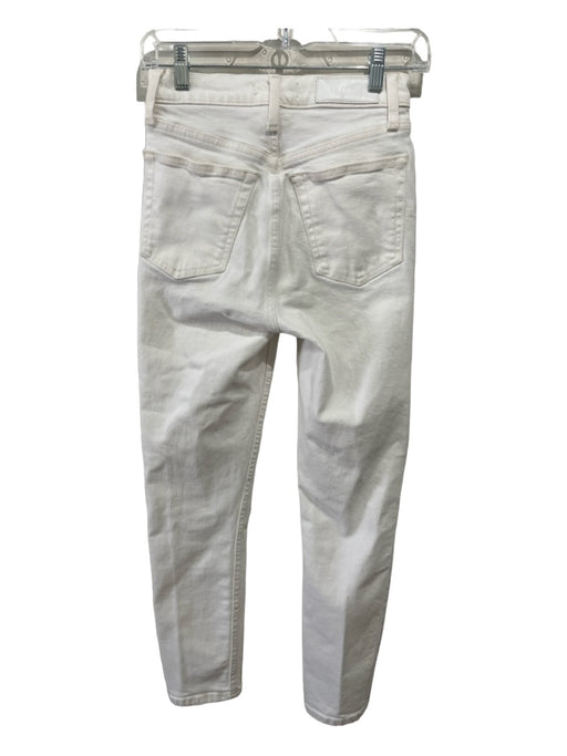 RE/DONE Size 25 White Cotton Button Fly Slim Fit Jeans White / 25