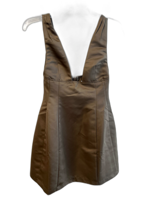 We Wore What Size 0 Brown Polyester Sleeveless V Neck Back Zip Lined Dress Brown / 0