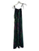 Ciebon Size XS Green & Black Polyester Halter Neck Abstract Print Maxi Dress Green & Black / XS