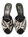 Donald Pliner Shoe Size 8.5 Gray & Black Suede open toe Cross Heel Slip On Shoes Gray & Black / 8.5