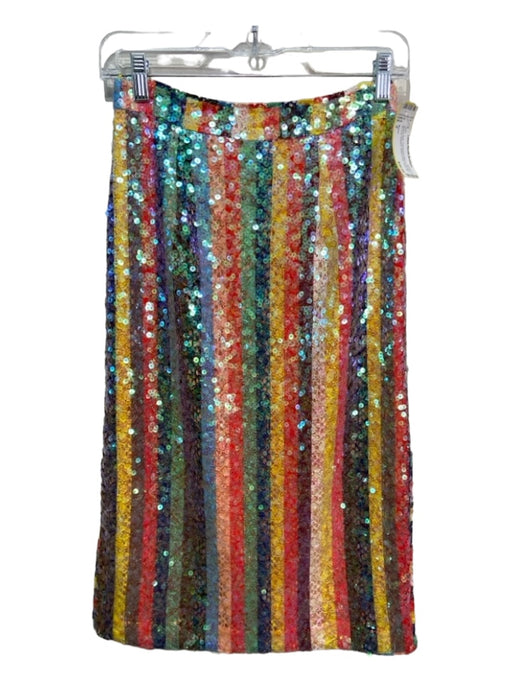 Maeve Size 0 Blue & Multi Polythylene Blend Rainbow All Over Sequins Skirt Blue & Multi / 0