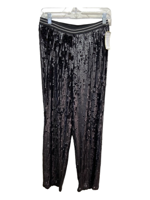 Free People Size XS Black Rayon Blend All Over Sequins Elastic Waist Pants Black / XS