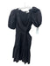 ASTR The Label Size XS Black Cotton Cut Out Detail Back Zip Puff Shoulder Dress Black / XS