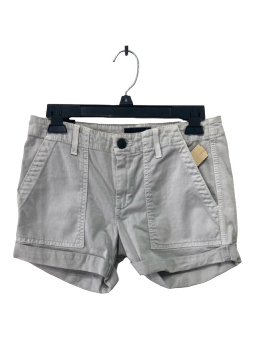 Vince Size 24 Gray Beige Cotton Blend Mid Rise Cuff Pleat Detail 4 Pocket Shorts Gray Beige / 24
