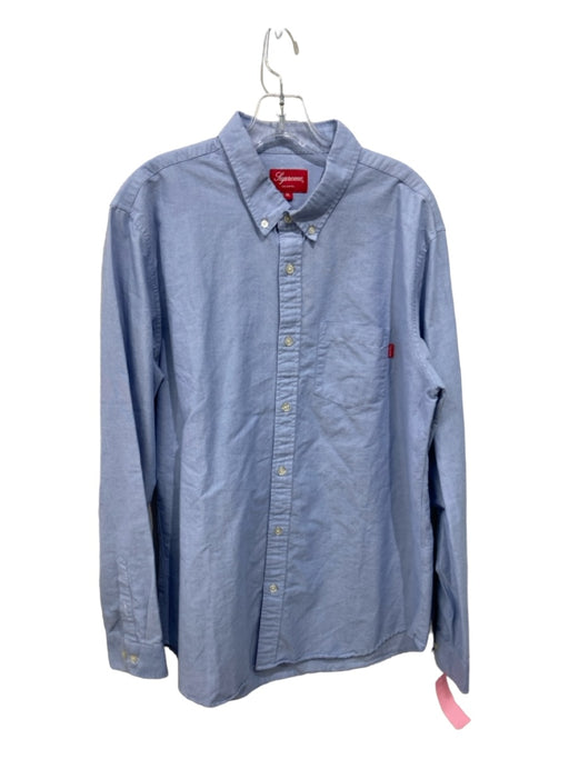 supreme Size XL Light blue Cotton Blend Solid oxford Men's Long Sleeve Shirt XL