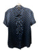 Marc By Marc Jacobs Size L Navy Blue & Black Silk Checkered Ruffle Button Top Navy Blue & Black / L