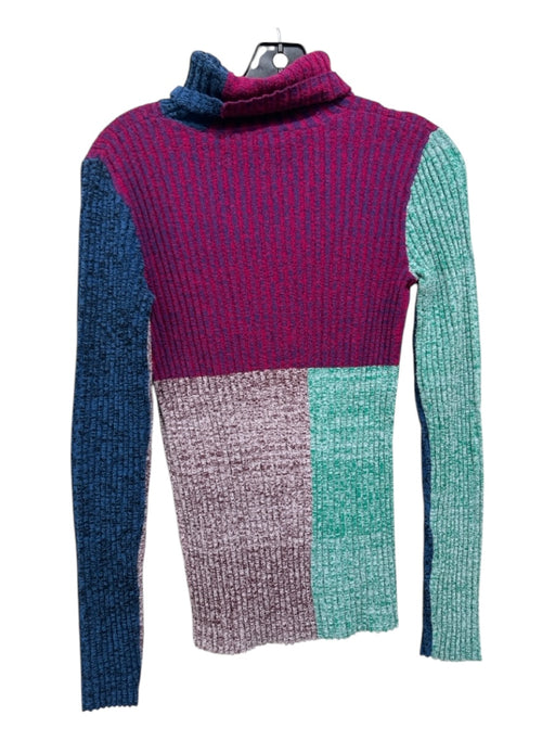 3.1 Phillip Lim Size XS Pink, Blue, Green Viscose & Cotton Turtle Neck Sweater Pink, Blue, Green / XS