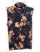 L'agence Size S blue, pink, multi Rayon Turtle Neck Floral Print Sleeveless Top blue, pink, multi / S