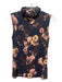 L'agence Size S blue, pink, multi Rayon Turtle Neck Floral Print Sleeveless Top blue, pink, multi / S