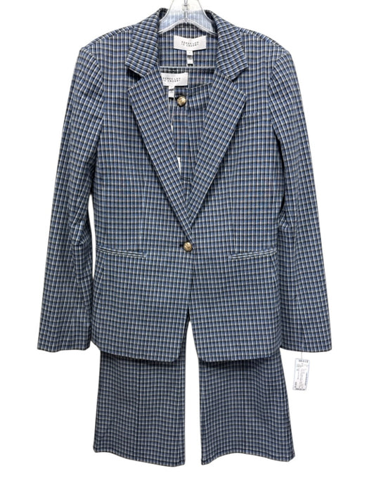 Derek Lam 10 Crosby Size 10 Blue, Black, Gray Cotton Blend Gingham Pant Set Blue, Black, Gray / 10