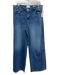 Frame Size 32 Medium Wash Cotton & Rayon High Rise Wide Leg Raw Hem Jeans Medium Wash / 32