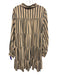 Cinq a Sept Size P/S Beige & Black Viscose Blend Collar Neck Button Down Dress Beige & Black / P/S