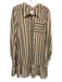 Cinq a Sept Size P/S Beige & Black Viscose Blend Collar Neck Button Down Dress Beige & Black / P/S