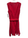 Akris Punto Size 12 Denim Red Baumwolle Cotton Back & front zip Sleeveless Dress Denim Red / 12