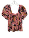 Farm Rio Size L Pink, Brown & Multi Viscose Elastic top Pleat Arm Detail Top Pink, Brown & Multi / L