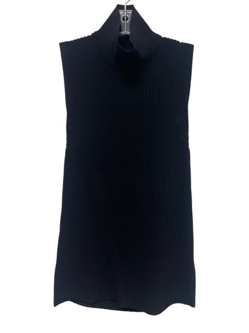 Proenza Schouler Size S Black Viscose Blend Mock Neck Sleeveless Ribbed Top Black / S