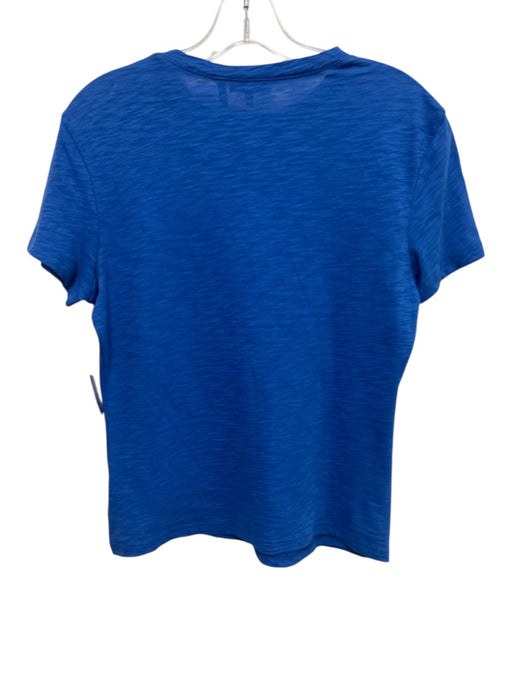 Theory Size M Blue Cotton Crew Neck Short Sleeve Heathered Top Blue / M