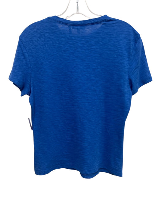 Theory Size M Blue Cotton Crew Neck Short Sleeve Heathered Top Blue / M