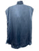 Sandro Size 2 Blue Silk Sleeveless Ruffle Neckline Front Tie High Low Top Blue / 2