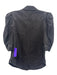 Frame Size M Denim black Cotton Collar Neck Button Down Puff Short Sleeve Top Denim black / M