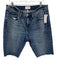 Frame Size 33 Mid Wash Cotton Button & Zip Bermuda Raw Hem Pockets Shorts Mid Wash / 33