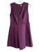 Kirna Zabete Size 14 Purple Cotton Blend Sleeveless Embossed Detail V Neck Dress Purple / 14
