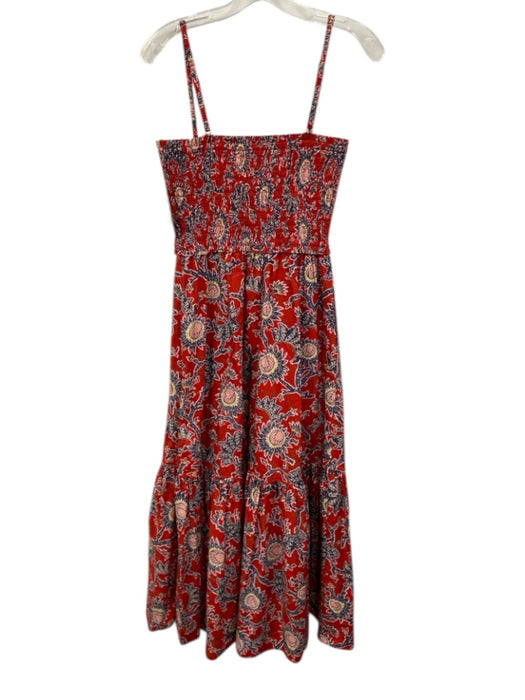 A.L.C. Size 10 Red, Pink, Navy, Yellow Cotton Sleeveless Floral Shirred Dress Red, Pink, Navy, Yellow / 10