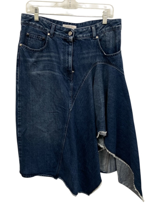 Michael Kors Collection Size 12 Medium Wash Cotton Denim High Rise Ruffle Skirt Medium Wash / 12
