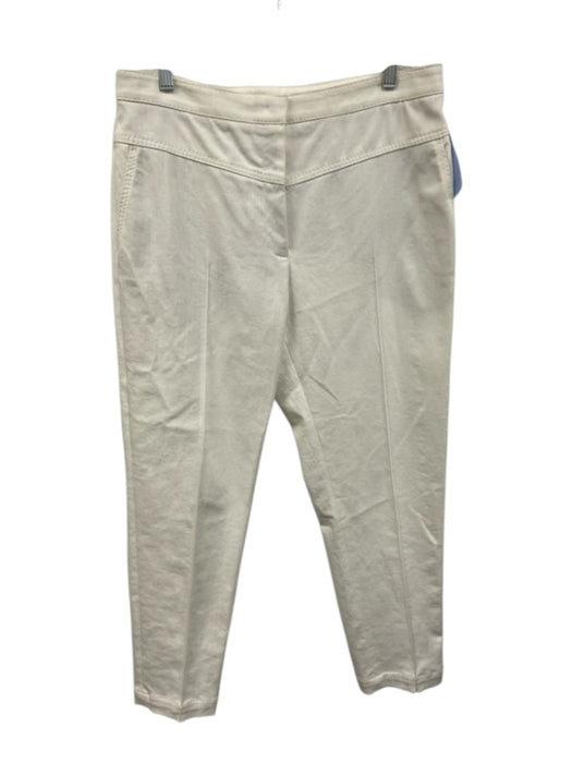 Akris Punto Size 12 White Cotton Denim High Rise Pintuck Tapered Jeans White / 12