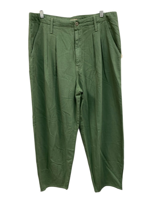 Mother Size 32 Pale Green Cotton Denim High Rise Barrel Leg Pockets Jeans Pale Green / 32