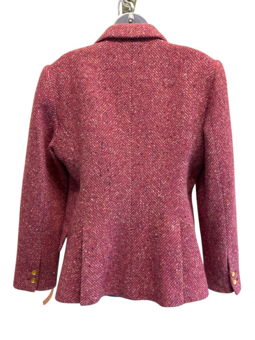 L'agence Size 10 Pink & gray Wool & Acrylic Single Button Herringbone Jacket Pink & gray / 10