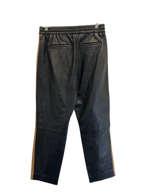 Scotch & Soda Size XL Black & Brown Sheep Leather Elastic Waist Slim Leg Pants Black & Brown / XL