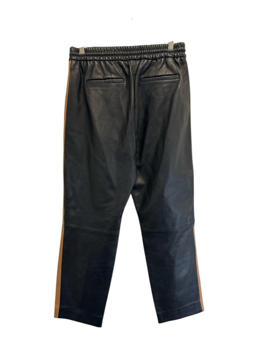 Scotch & Soda Size XL Black & Brown Sheep Leather Elastic Waist Slim Leg Pants Black & Brown / XL