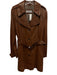 Marc New York by Andrew Marc Size XL Brown Leather Button Down Belted Coat Brown / XL