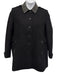 Burberry Brit Size 10 Black & Silver Wool Blend Leather Studded Collar Coat Black & Silver / 10