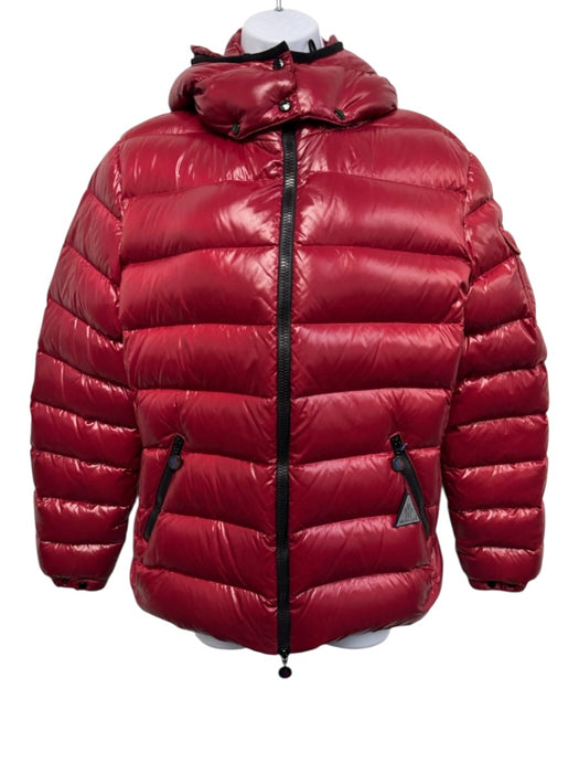 Moncler Size 5 Red Polyamide Goose Down Zip Hood Puffer Jacket Red / 5
