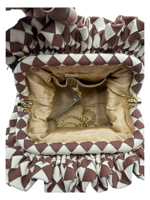 Loeffler Randall Brown & White Cloth Gold hardware Argyle Hinge Bag Brown & White / S