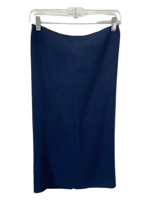 Jenni Kayne Size M Navy Acetate Blend Tie Waist Midi Front Slit Skirt Navy / M